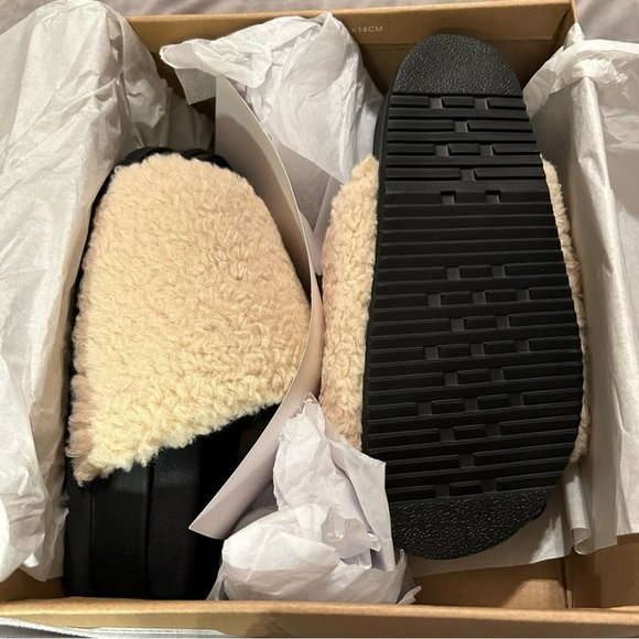 Roam NWT Fuzzy Platform Nudefaux Shearling Sz 37 - Picture 5 of 9